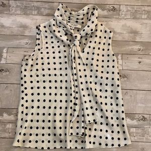 Ann Taylor Sleeveless Polka Dot Blouse